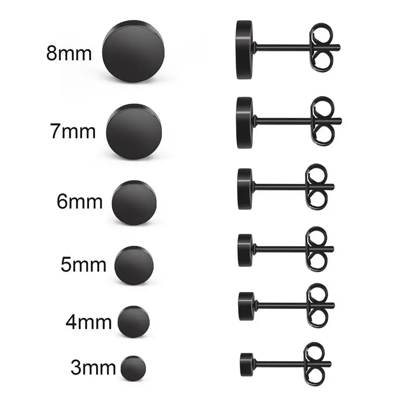 Black round store studs